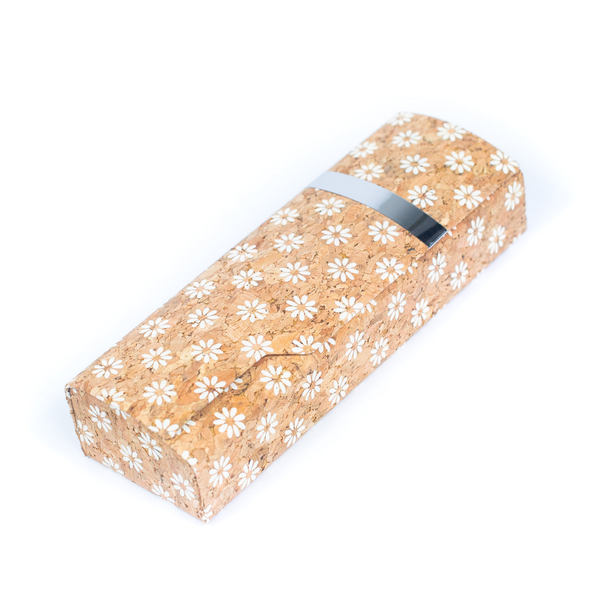 Etui à lunettes fleuri Benito pour homme ou pour femme en liège naturel, aussi résistant que le cuir, vegan, écologique, respectueux de la nature, fabrication artisanale