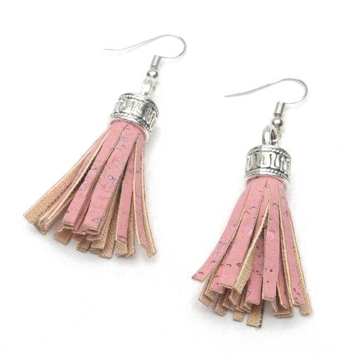 Boucles d'oreilles en liège artisanale vegan