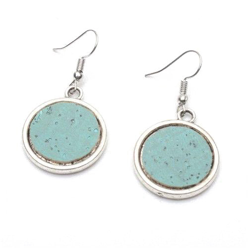 Boucles d'oreilles en liège artisanale vegan