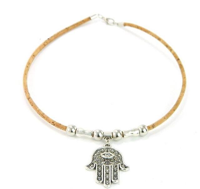 Collier en liège artisanal vegan Fatma