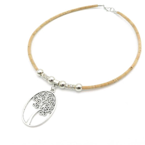 Collier en liège artisanal vegan Arbre